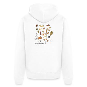Automne - Veste à capuche bio Premium Unisexe - blanc - Dos - Thijin (182cm)
