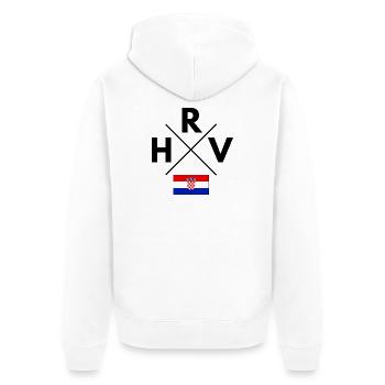 Drapeau croate - Veste à capuche bio Premium Unisexe - blanc - Dos - Thijin (182cm)
