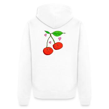 Cerises - Veste à capuche bio Premium Unisexe - blanc - Dos - Thijin (182cm)