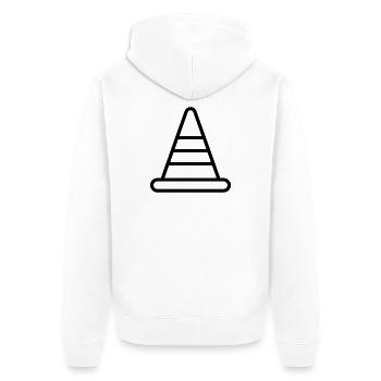 Kegel - Unisex Premium Bio Zip Hoodie - Weiß - Hinten - Thijin (182cm)