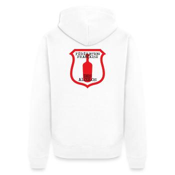 French Federation of Alcolos - Unisex Premium Organic Zip Hoodie - white - Back - Thijin (182cm)