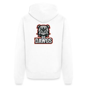 Go Dawgs Bulldog Mascot Football Design - Unisex Premium Organic Zip Hoodie - white - Back - Thijin (182cm)