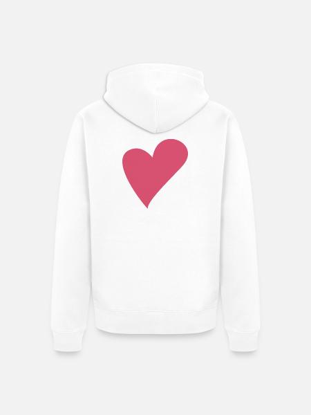 Cœurs d’amour - Veste à capuche bio Premium Unisexe - blanc