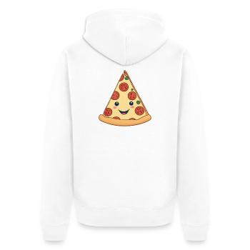 Cozy pizza slice - Unisex Premium Organic Zip Hoodie - white - Back - Thijin (182cm)