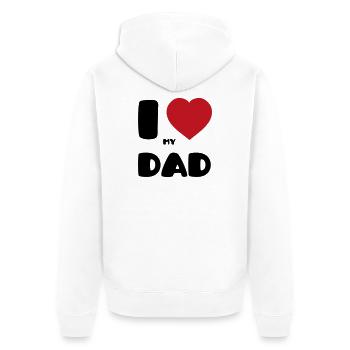 J’aime mon papa - Veste à capuche bio Premium Unisexe - blanc - Dos - Thijin (182cm)