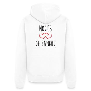 bamboo wedding 79 years of marriage - Unisex Premium Organic Zip Hoodie - white - Back - Thijin (182cm)