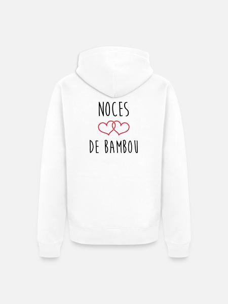 Bambushochzeit 79 Jahre Ehe - Unisex Premium Bio Zip Hoodie - Weiß