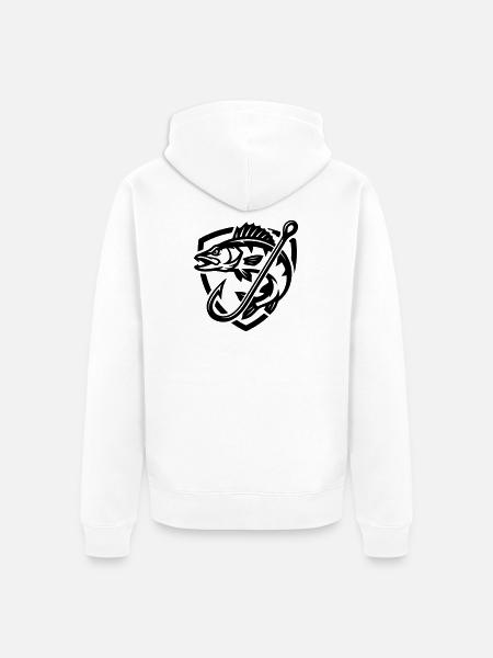 Pike Fish Fishing Icon - Unisex Premium Organic Zip Hoodie - white