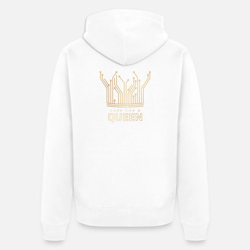 Code comme une reine - Veste à capuche bio Premium Unisexe - blanc