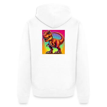Dinosaurier - Unisex Premium Bio Zip Hoodie - Weiß - Hinten - Thijin (182cm)