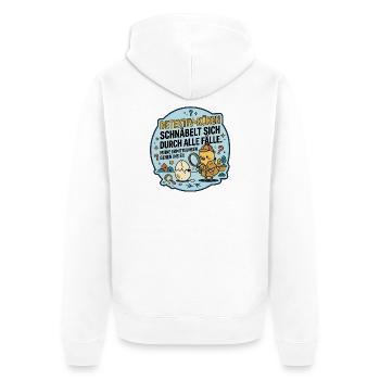 Detektiv Küken Lustiger Spruch - Unisex Premium Bio Zip Hoodie - Weiß - Hinten - Thijin (182cm)