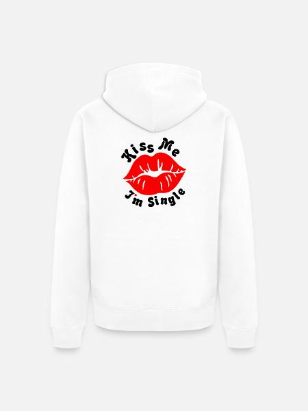 Kiss_Me - Unisex Premium Organic Zip Hoodie - white
