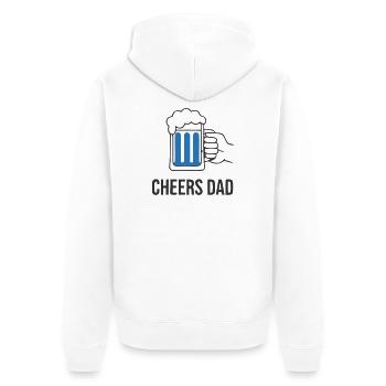 Sociable Cheers Dad Beer Mug - Unisex Premium Organic Zip Hoodie - white - Back - Thijin (182cm)