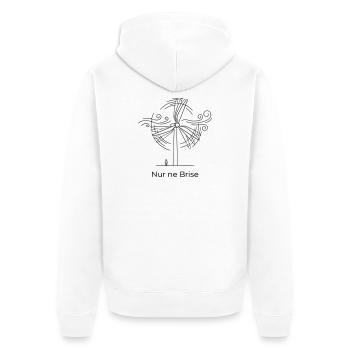Nur ne Brise norddeutsch Nordisch Humor - Unisex Premium Bio Zip Hoodie - Weiß - Hinten - Thijin (182cm)