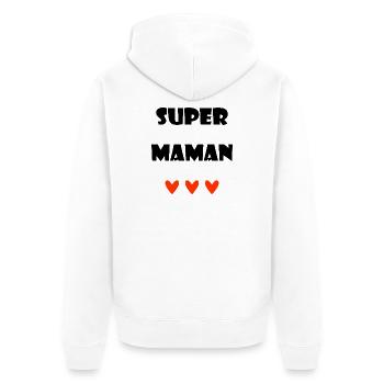 MOM. MOTHER'S DAY. HEART. FEAST. HAPPY BIRTHDAY - Unisex Premium Organic Zip Hoodie - white - Back - Thijin (182cm)