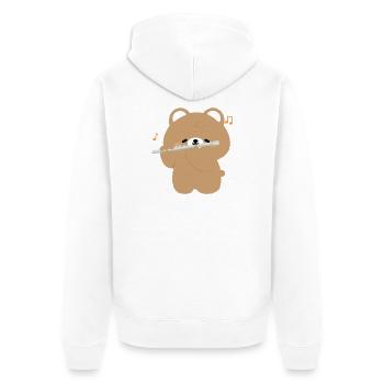 Sérénade de la Flûte d’Ours - Veste à capuche bio Premium Unisexe - blanc - Dos - Thijin (182cm)