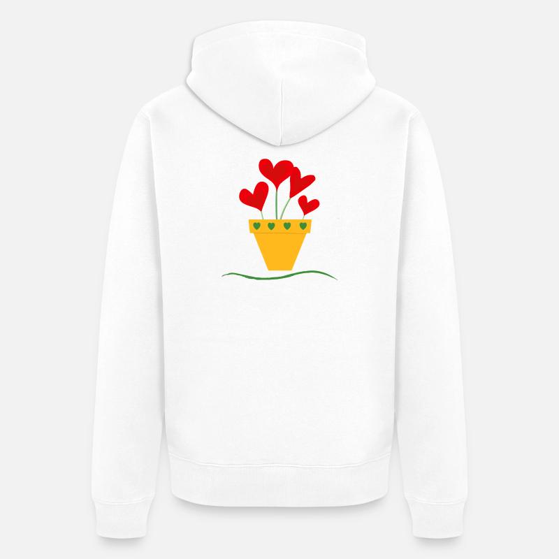 Pot d’amour - Veste à capuche bio Premium Unisexe - blanc