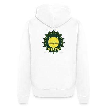 Sunny Meow Sun Mascot - Unisex Premium Organic Zip Hoodie - white - Back - Thijin (182cm)