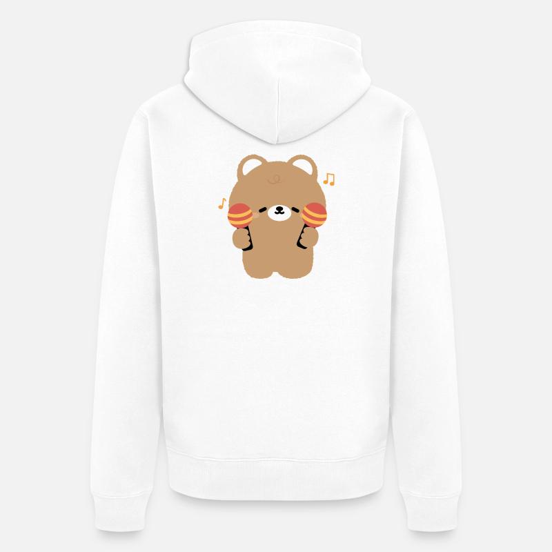 Bear Maraca Beat - Veste à capuche bio Premium Unisexe - blanc