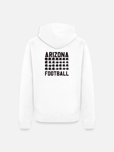 Arizona Football-Helm-Mosaik - Unisex Premium Bio Zip Hoodie - Weiß