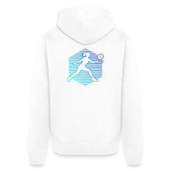 Padel Accessories Gift for Padel for Beginners Fans - Unisex Premium Organic Zip Hoodie - white - Back - Thijin (182cm)