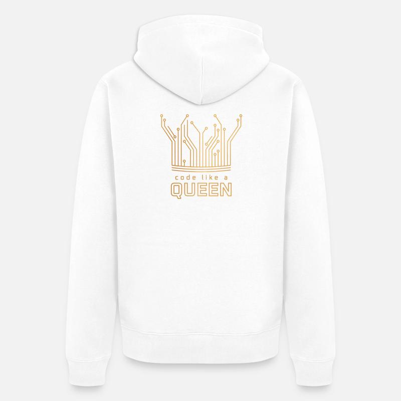 Code comme une reine - Veste à capuche bio Premium Unisexe - blanc