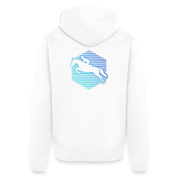 The dressage riders and horse riding go together - Unisex Premium Organic Zip Hoodie - white - Back - Thijin (182cm)