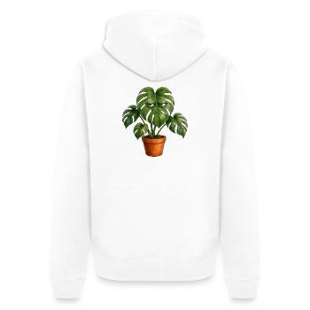 Scène de la plante aquarelle Monstera - Veste à capuche bio Premium Unisexe - blanc - Dos - Thijin (182cm)