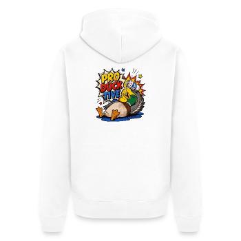 Ducks, Beer Drinking, Beer Lover, Pro-duck-tive - Unisex Premium Organic Zip Hoodie - white - Back - Thijin (182cm)