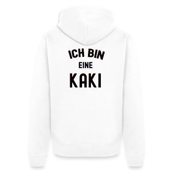 ICH BIN EINE KAKI Karneval Kostüm Kakipflaume Kaki - Unisex Premium Bio Zip Hoodie - Weiß - Hinten - Thijin (182cm)