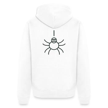 Araignée Linéaire Minimaliste - Veste à capuche bio Premium Unisexe - blanc - Dos - Thijin (182cm)