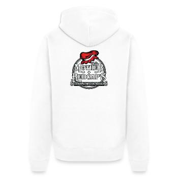 Alte Mutter Rotkappe – Schule für Schurken - Unisex Premium Bio Zip Hoodie - Weiß - Hinten - Thijin (182cm)