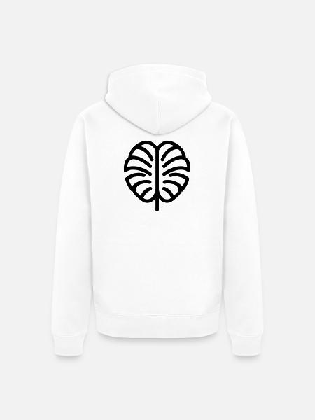 tropisches Blatt - Unisex Premium Bio Zip Hoodie - Weiß