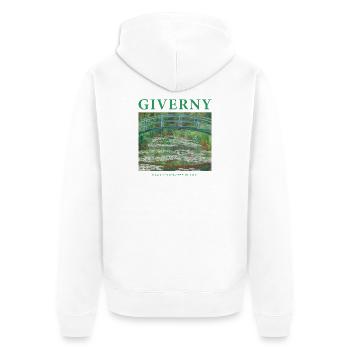 Seerosen Impressionismus Kunst Giverny - Unisex Premium Bio Zip Hoodie - Weiß - Hinten - Thijin (182cm)
