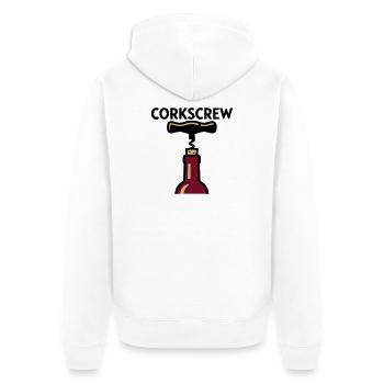Korkenzieher Wein Grafik - Unisex Premium Bio Zip Hoodie - Weiß - Hinten - Thijin (182cm)