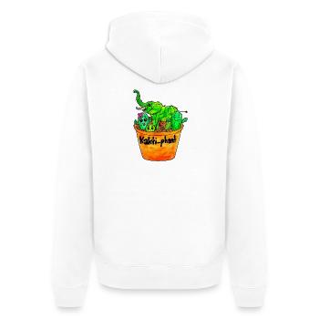Kaktusphant im Blumentopf - Unisex Premium Bio Zip Hoodie - Weiß - Hinten - Thijin (182cm)