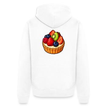 Beerenfrucht Törtchen Muster - Unisex Premium Bio Zip Hoodie - Weiß - Hinten - Thijin (182cm)