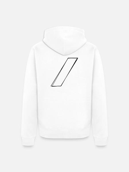 Schrägstrich handgezeichnet - Unisex Premium Bio Zip Hoodie - Weiß