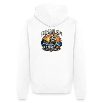 Ships are built for sailing - Unisex Premium Bio Zip Hoodie - Weiß - Hinten - Thijin (182cm)
