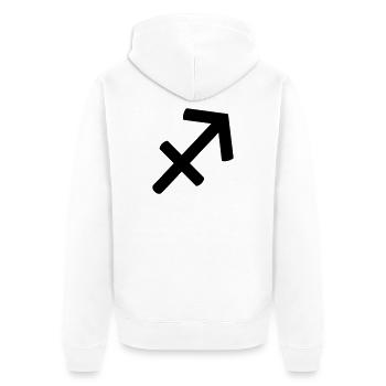 Sagittarius - Star Sign - Unisex Premium Organic Zip Hoodie - white - Back - Thijin (182cm)