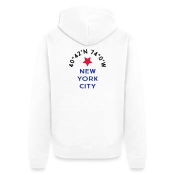New York City - Unisex Premium Bio Zip Hoodie - Weiß - Hinten - Thijin (182cm)