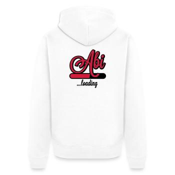 Abi loading | Abitur wird geladen - Veste à capuche bio Premium Unisexe - blanc - Dos - Thijin (182cm)