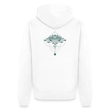 Lotus Lotusblume Om Symbol Mond Yoga - Unisex Premium Bio Zip Hoodie - Weiß - Hinten - Thijin (182cm)