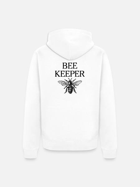 Beekeeper - Unisex Premium Organic Zip Hoodie - white