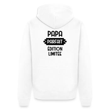 Papa - Fête des Pères - Anniversaire - Bébé - Unisex Premium Organic Zip Hoodie - white - Back - Thijin (182cm)