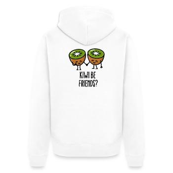 Kiwi be friends BFF Kawaii cute couple love fruit - Unisex Premium Organic Zip Hoodie - white - Back - Thijin (182cm)
