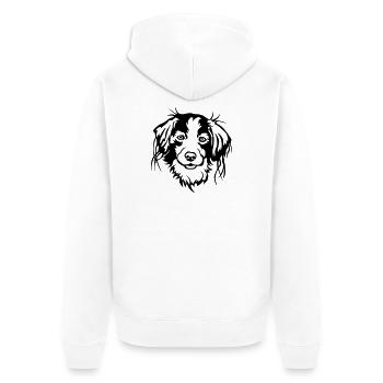 Tête de Kooikerhondje - Veste à capuche bio Premium Unisexe - blanc - Dos - Thijin (182cm)