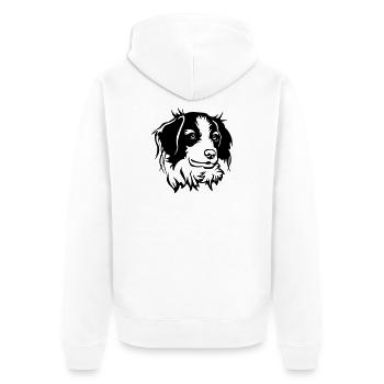 Tête de Kooikerhondje - Veste à capuche bio Premium Unisexe - blanc - Dos - Thijin (182cm)