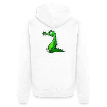 Crocodile Full Color Design - Unisex Premium Organic Zip Hoodie - white - Back - Thijin (182cm)