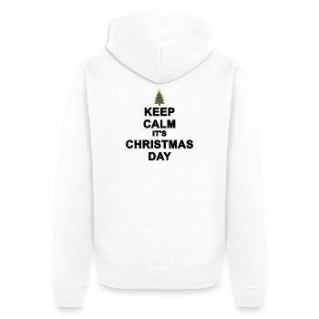 Keep calm Christmas - Unisex Premium Organic Zip Hoodie - white - Back - Thijin (182cm)